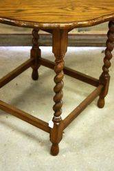 Edwardian Oak Barley Twist Occasional Table