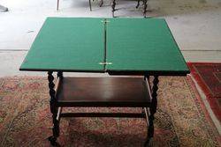 Tea Trolley  Game Table  Barley Twist Legs And Rotating Top 