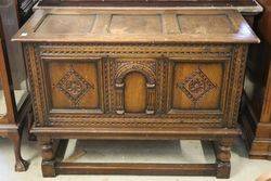 Antique English Carved Oak Coffer