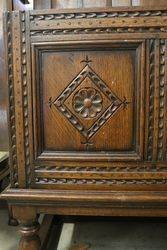 Antique English Carved Oak Coffer