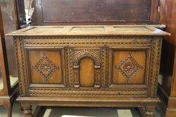 Antique English Carved Oak Coffer