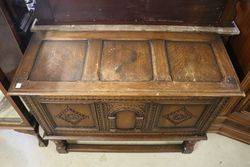 Antique English Carved Oak Coffer