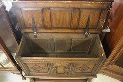 Antique English Carved Oak Coffer