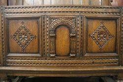 Antique English Carved Oak Coffer