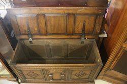 Antique English Carved Oak Coffer