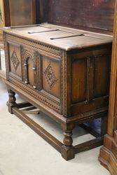 Antique English Carved Oak Coffer