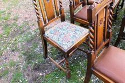 8 Oak Barley Twist Chairs