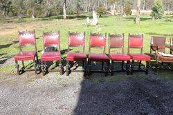 Set Of 6 Leather Backed Chairs