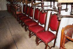 Set Of 6 Leather Padded Backed Chairs