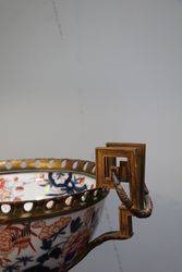 C19th Japanese Imari Bowl Mounted On Gilt Metal Stand