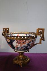 C19th Japanese Imari Bowl Mounted On Gilt Metal Stand