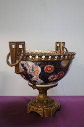 C19th Japanese Imari Bowl Mounted On Gilt Metal Stand