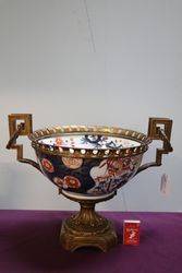 C19th Japanese Imari Bowl Mounted On Gilt Metal Stand