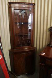 C20th Mahogany Corner 3 Shelf Corner Cabinet #