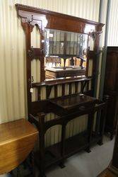 Large Edwardian Mahogany Mirror Back Hall Stand. #