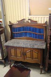 Marble Top Washstand with Blue Tiles inserts