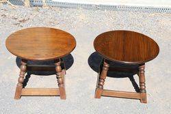 Pair Of Oak Occasional Tables #