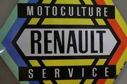 Motoculture Renault Service Enamel Sign 