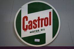 Round Castrol Z Motor Oil Aluminium Advertising Sign 