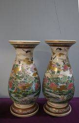 Fine Pair Of Late 19th Century Japanese Pottery Vases 