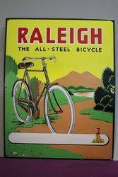 Raleigh All Steel Bicycle Pictorial Enamel Sign. #
