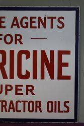 Lubricine Super Motor and Tractor Oils Agent Enamel Sign