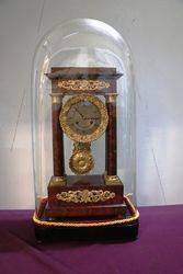 Antique Mahogany French Empire Portico Clock 