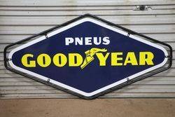 Goodyear Double Sided Enamel Advertising Sign With Metal Mount 