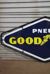 Goodyear Double Sided Enamel Advertising Sign With Metal Mount 