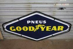 Goodyear Double Sided Enamel Advertising Sign With Metal Mount 