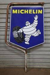 Michelin Tyre Double Sided Enamel Advertising Sign #