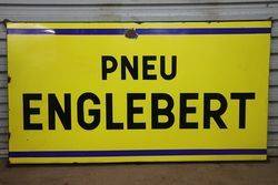 Pneu Englebert Tyre Enamel Advertising Sign #