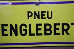 Pneu Englebert Tyre Enamel Advertising Sign 