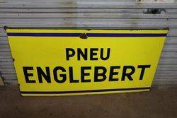 Pneu Englebert Tyre Enamel Advertising Sign 