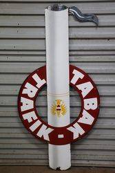 Tabak-Trafik Cigarette Shape Enamel Advertising Sign #