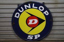 Round Dunlop D. Double Sided Enamel Sign.#