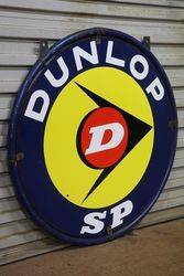 Round Dunlop D Double Sided Enamel Sign