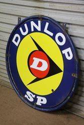 Round Dunlop D Double Sided Enamel Sign