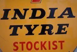 Round India Tyre Stockist Tin Advertising Sign 