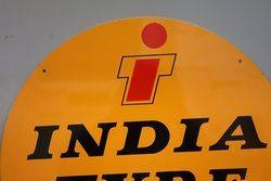 Round India Tyre Stockist Tin Advertising Sign 