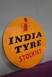 Round India Tyre Stockist Tin Advertising Sign 