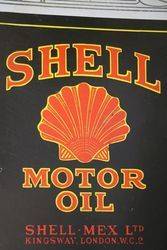 Shell Motor Oil Can Shaped  Hanging Enamel Advertising Sign 