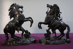 Pair Of  Cast Horse Figure 