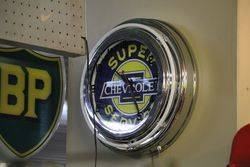 New Chevrolet Super Service  Neon Light Clock 