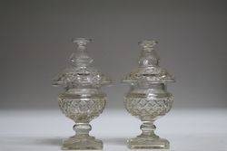 Pair Of Stunning C19th Cut Glass Covered Bowls #