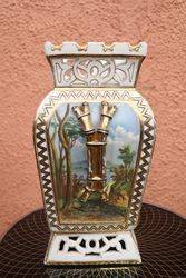 Antique Continental Hand Painted Vase C1870 