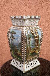 Antique Continental Hand Painted Vase C1870 