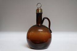 Victorian Amber Glass Flask & Stopper #
