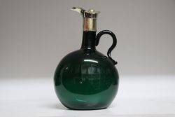 Victorian Green Glass Flask & Stopper C1900 #