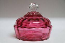 Antique Victorian Ruby Glass Bowl & Cover.#